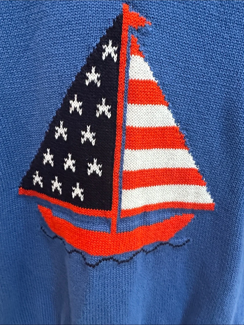 Free assembly Girls Blue Sailboat Knit Top L(12-14), never worn
